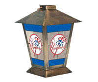 11" GlassMetal Candle Lantern New York Yankees