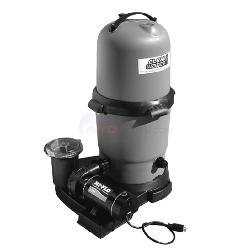 Waterway ClearWater II 100 Sq. Ft Cartridge Filter & 1.0 HP Single Speed Pump, Standard 3-prong Plug