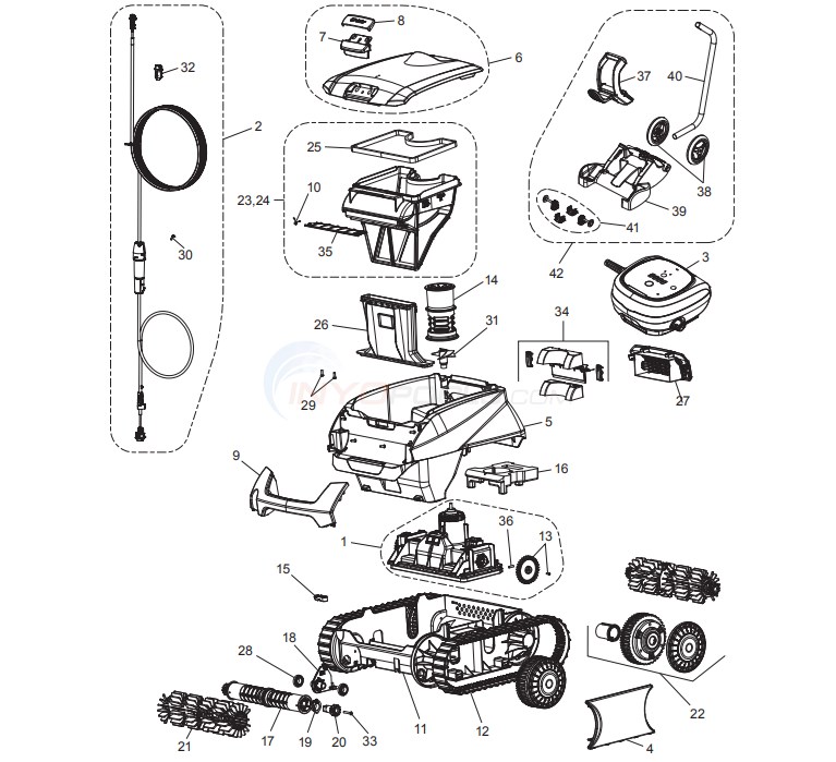 Polaris Epic 8642 iQ Robotic Cleaner Parts Diagram