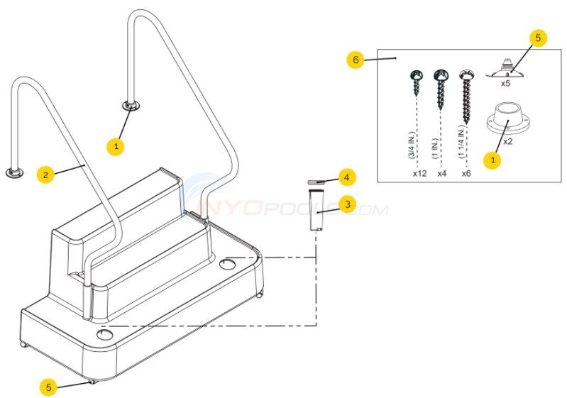 Access Inground Steps MC.300.13-S-B Diagram