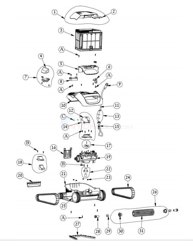 Maytronics Dolphin E10 Explorer Above Ground Pool Cleaner Parts