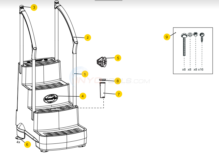 Innovaplas Fiesta PG-1003-S-B Step Parts - INYOPools.com