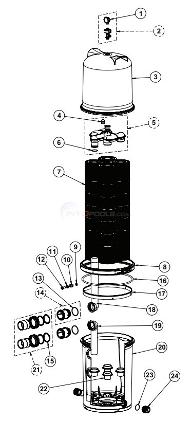 Pentair FullFloXF C-Series Cartridge Filter Parts - INYOPools.com