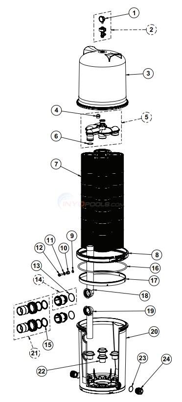Pentair FullFloXF C-Series Cartridge Filter Diagram