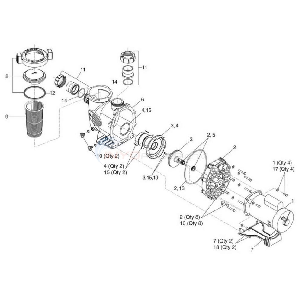 Jandy Stealth SHPF & SHPM Series Pump (2008-Current) Diagram