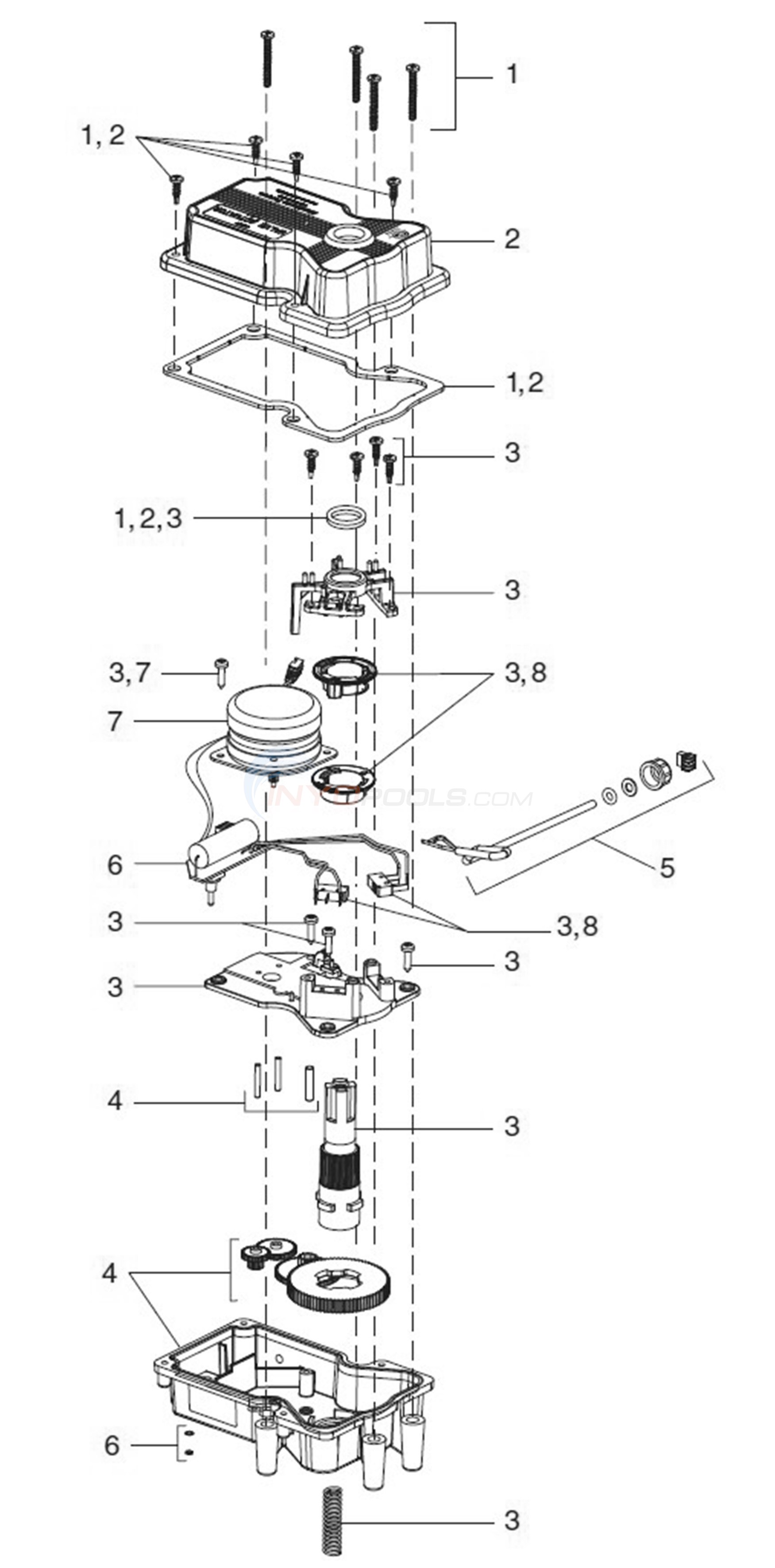 Jandy Valve Actuator JVA 2444 and 4424 Parts