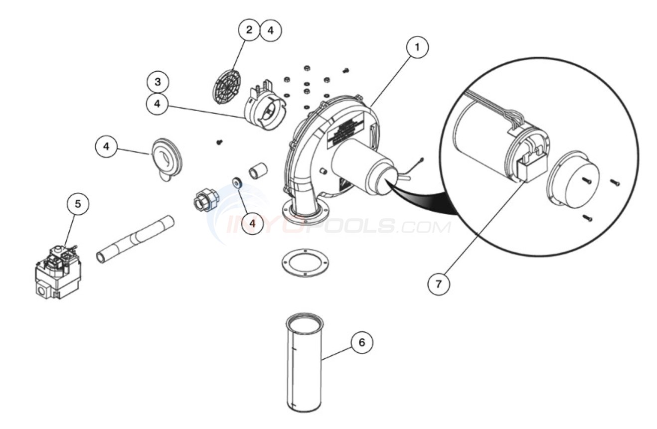 Jandy JXi Series Gas Heater Burner System Components (2014Present