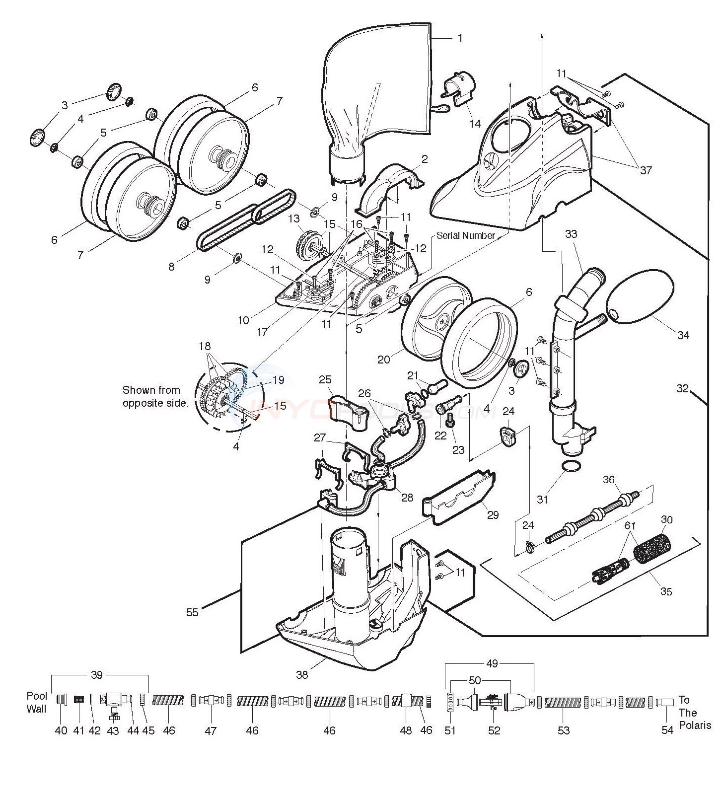 Polaris TR36P PressureSide Pool Cleaner Parts