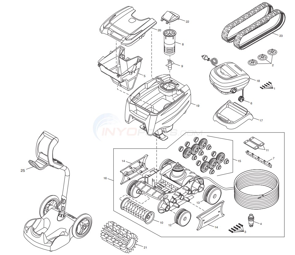 Polaris 7000 Above-Ground Robotic Cleaner Parts Diagram