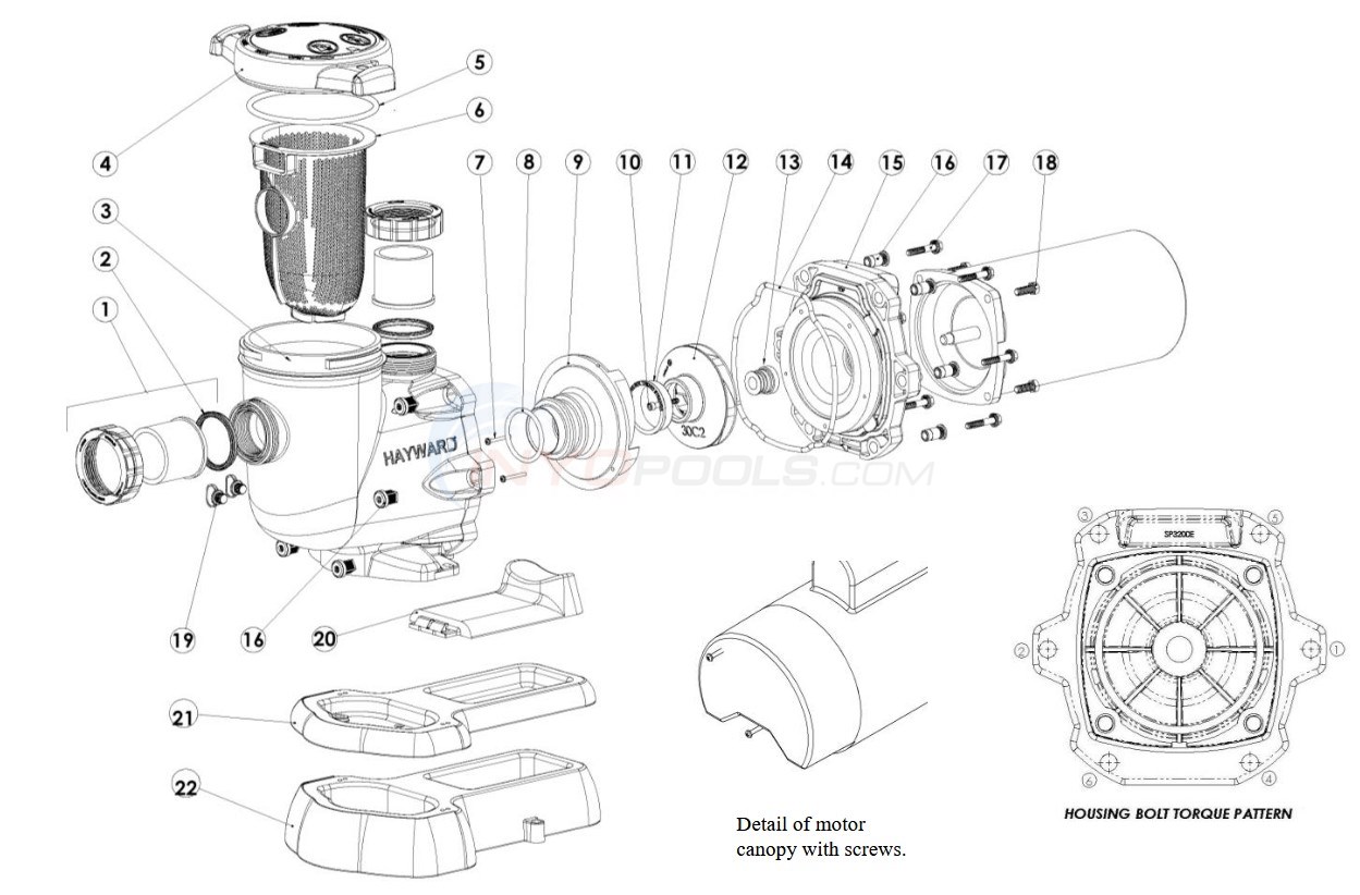 Hayward TriStar SP3200X Series Pump Diagram