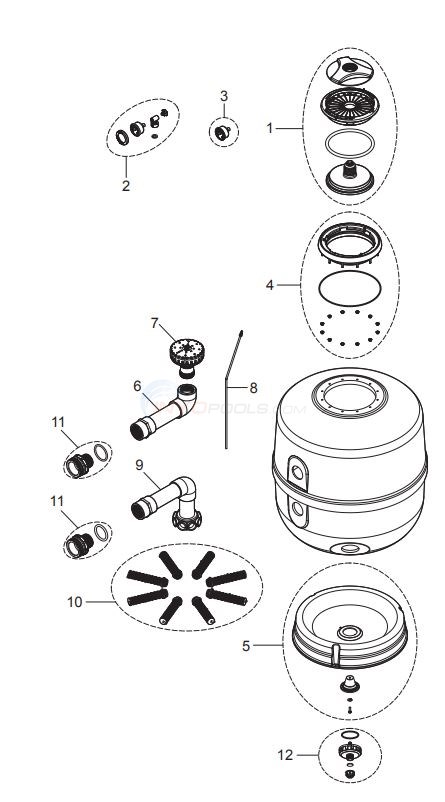 Jandy SFSM60 Series Side Mount Sand Filter Parts - INYOPools.com Jandy SFSM60 Series Side Mount Sand Filter Parts - INYOPools.com