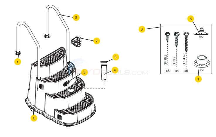 Access Space Saver ME.200.13-S-B Step Parts - INYOPools.com