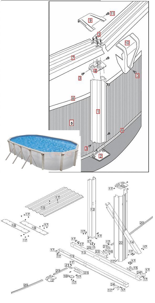 Estate & Aegean 12'x24' Oval 52" Before 2010 Diagram
