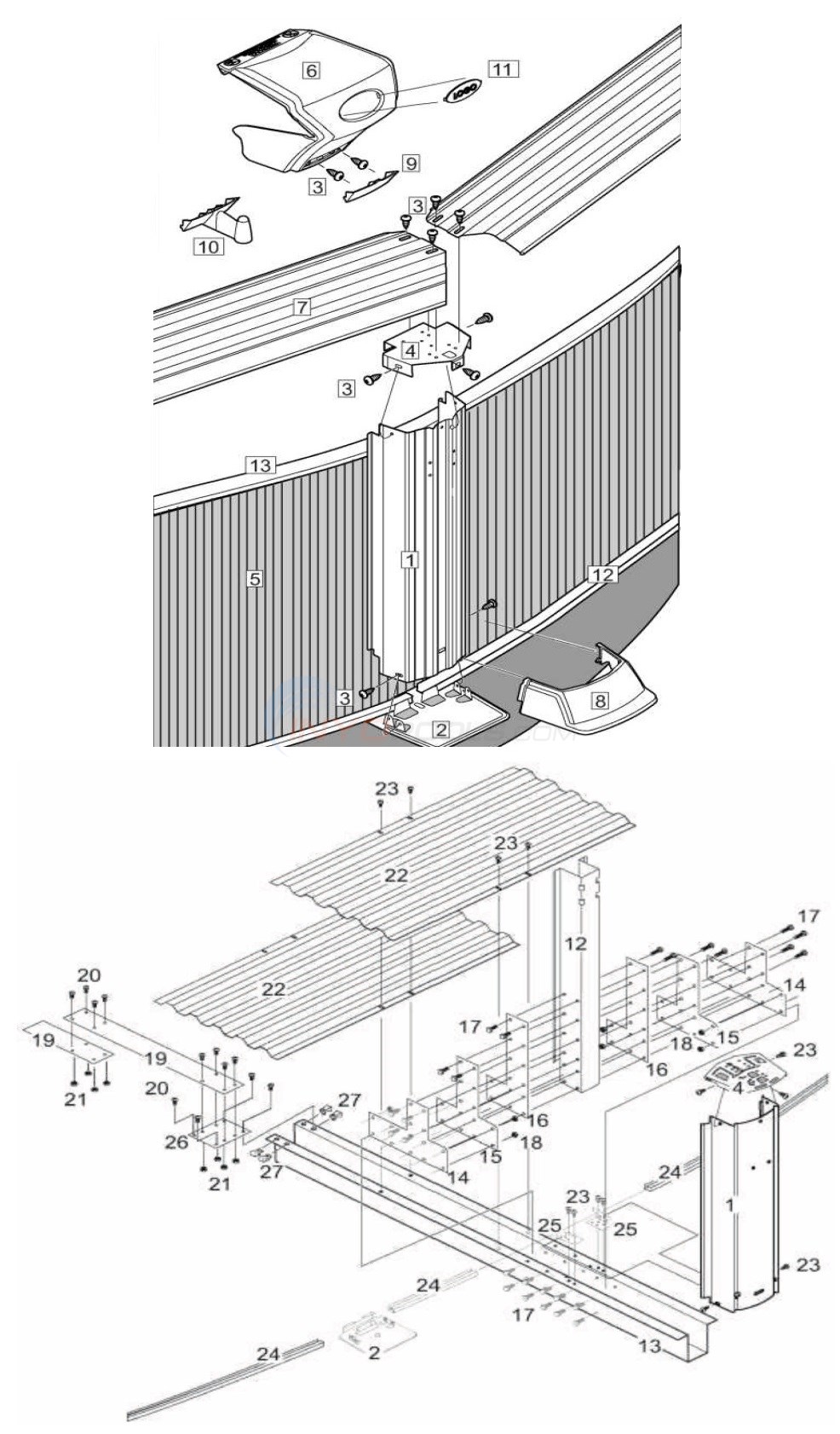 Ambassador, Eden, & Admiral 12'x24' Oval (Steel Top Rail, Steel Upright) Diagram