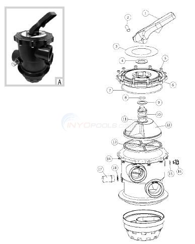Astral 22492 Top Mount, 2" Cantebric Valve Diagram