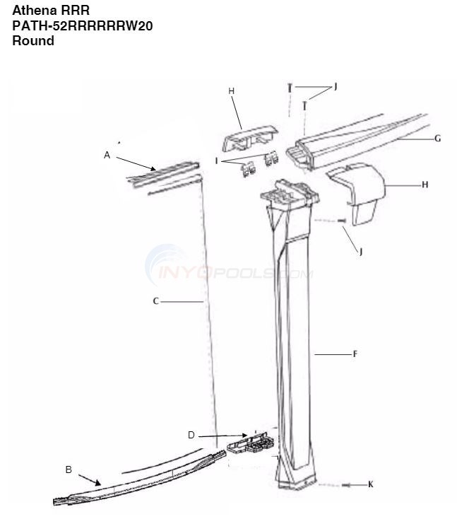 Athena 30' Round 52" (Resin Top Rail, Resin Upright) Diagram