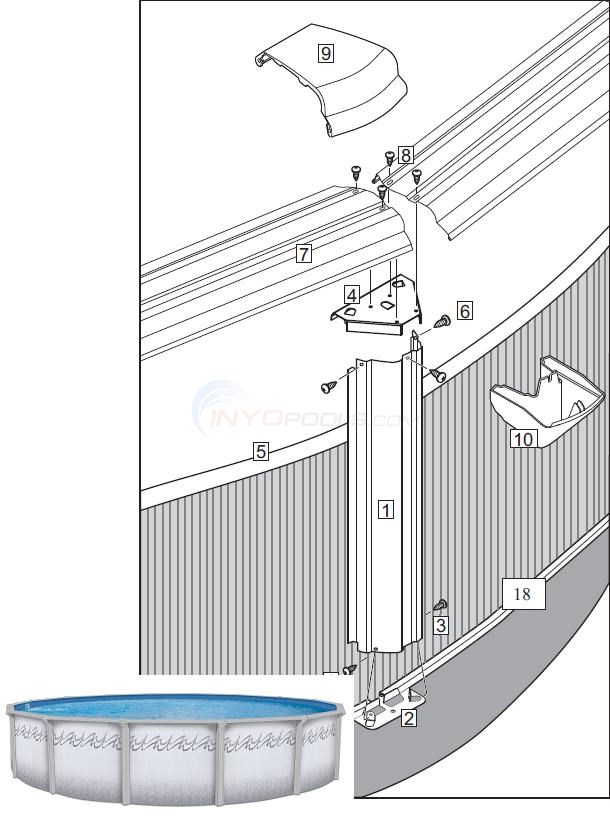 Atlantis/Esprit 30' Round 52" Gray Wall Diagram