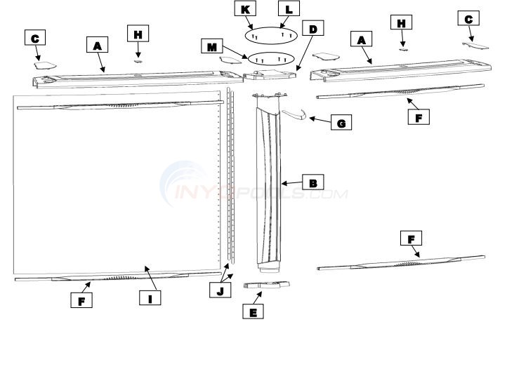 Azor 33' Round 54" Wall (Resin Top Rail, Resin Upright) Diagram