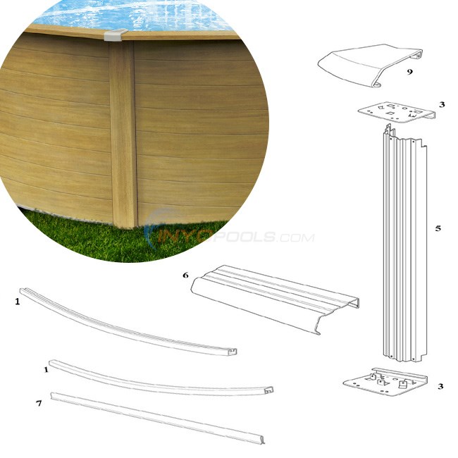 Boreal 21' Round 52" Wall (Printed Steel Top Rail, Printed Steel Upright) Diagram