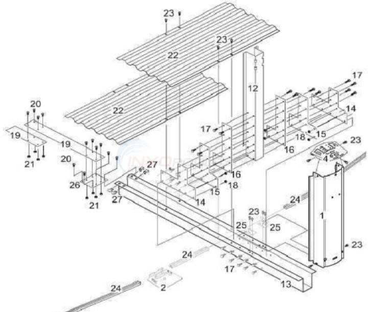 Barrier Reef 12x18' Oval 52" (Resin Top Rail, Steel Upright, Steel Top/Resin Bottom Stabilizer) Part Diagram
