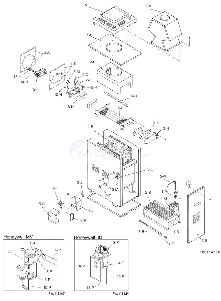 Raypak Spa Pak & California III 151 (1974-12/01/81) Diagram
