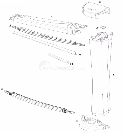 Centurion 24' Round 52" Wall (Resin Top Rail, Resin Upright)  Diagram