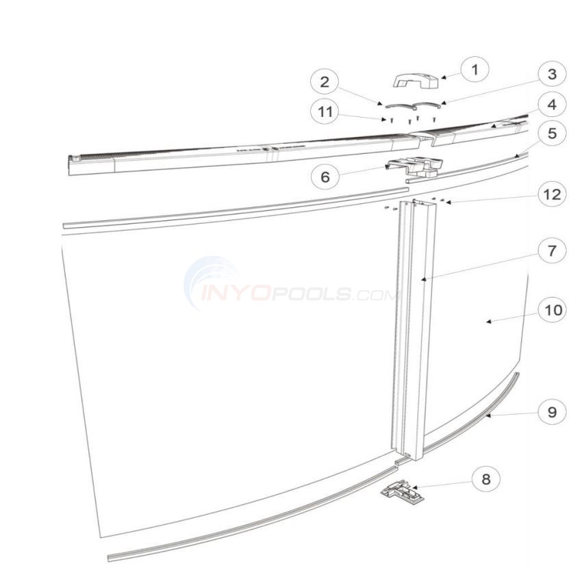 Caspian 21' Round 54" (Resin Top Rail, Steel Upright) Diagram