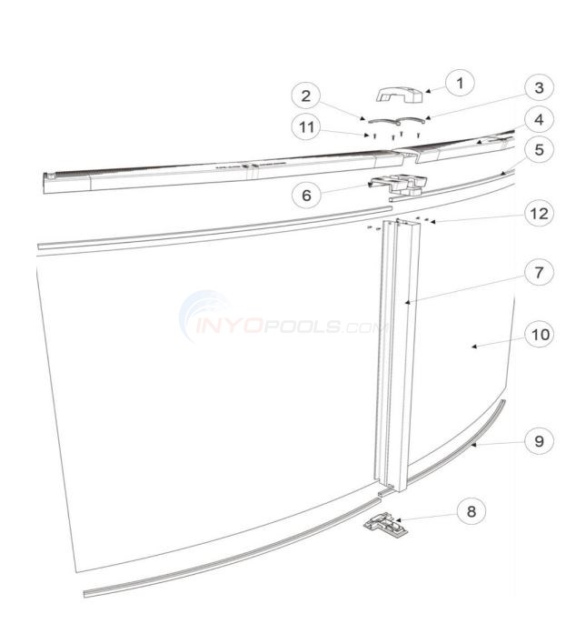 Caspian 27' Round 52" Wall (Resin Top Rail, Steel Upright) Diagram