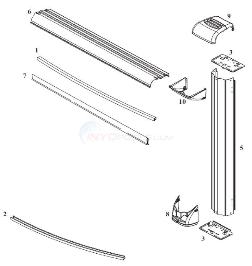 Cayman 21' Round 54" Wall (Steel Top Rail, Steel Upright) Diagram