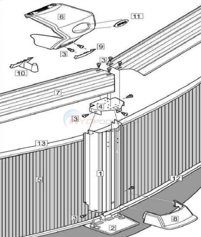 Century 24' Round 52" Wall ( Steel Top Rail, Steel Upright ) Diagram