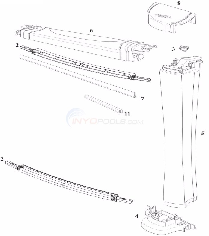 Centurion 18' Round 52" Wall (Resin Top Rail, Resin Upright)  Diagram