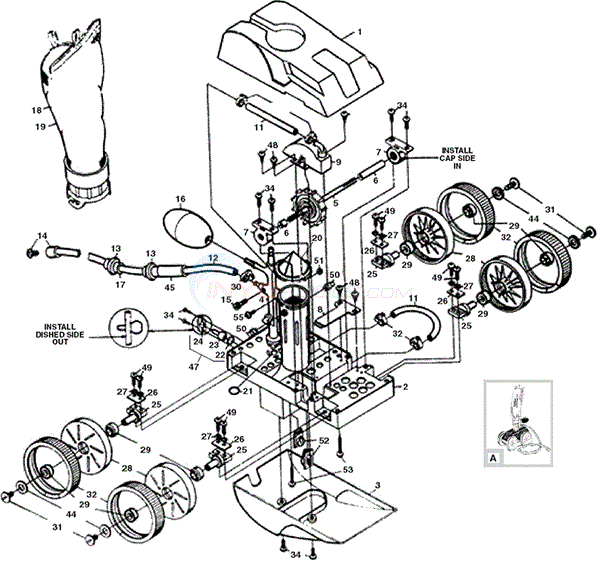 Pentair Legend Head for 4 Wheel Version Parts