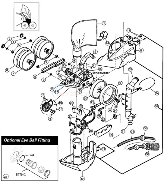 Polaris 360 Black Max - Head Diagram