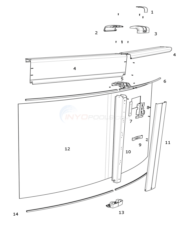 Contempra 24' Round 52" Wall (Steel Top Rail, Steel Upright) Diagram