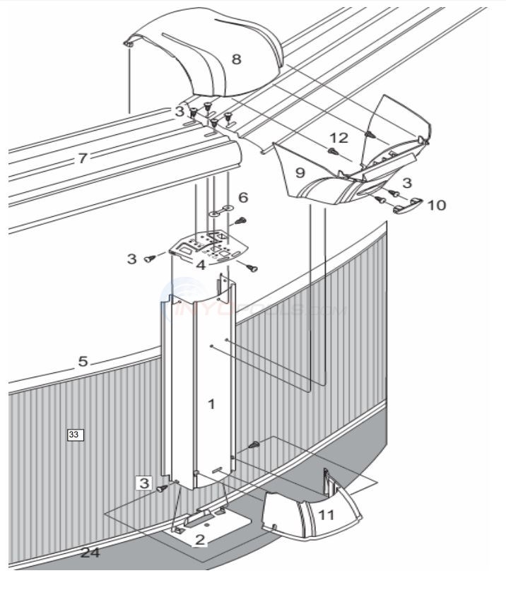 Concorde 21' Round 52" Wall (Steel Top Rail, Steel Upright) Diagram