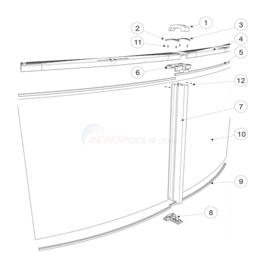 Constellation 24' Round 54" Wall (Resin Top Rail, Steel Upright) Diagram