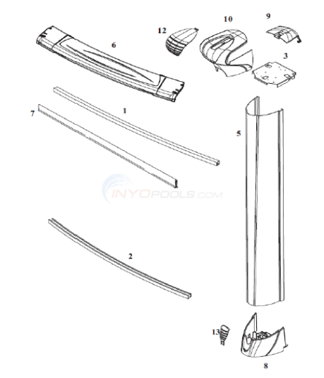 Diamond Star 21' Round 54" Wall (Resin Top Rail, Steel Upright) Diagram