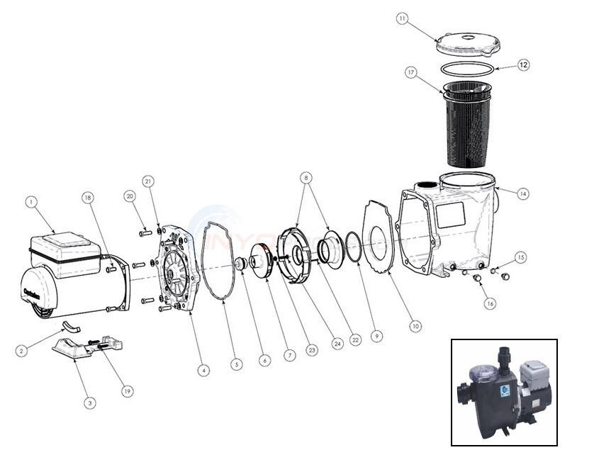 Waterway Econo-Flo 2-Speed Hybrid Pump Parts - INYOPools.com