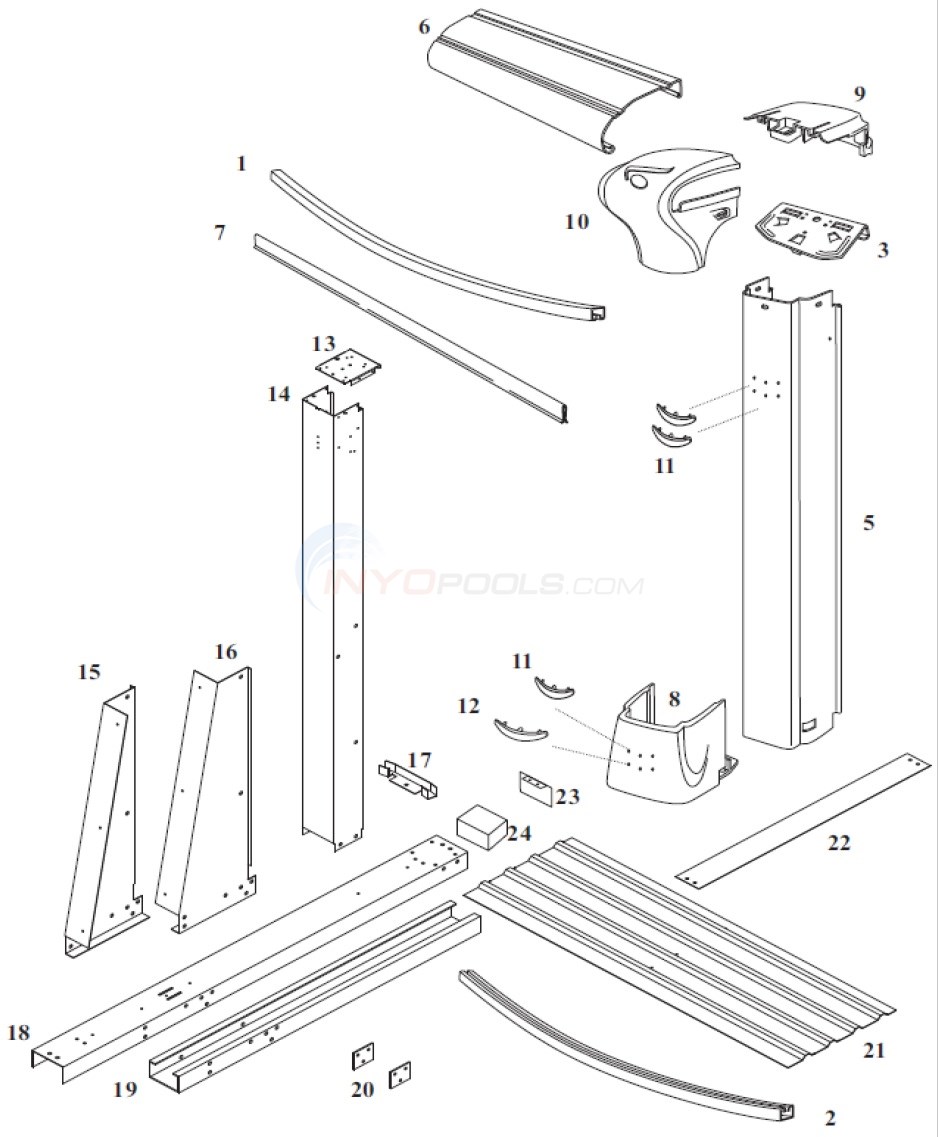 Endeavor 15'x26' Yardmore Oval (Steel Top Rail, Steel Upright) Diagram