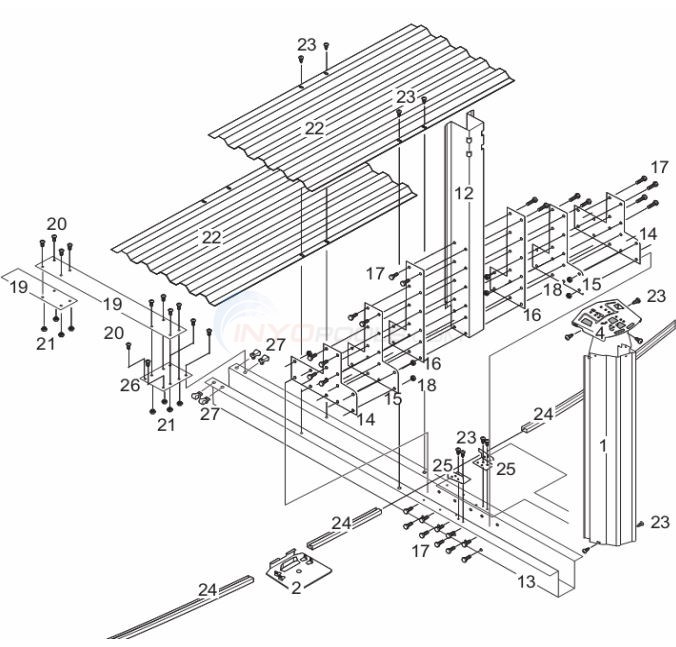 Estate 15x30' Oval 52" Wall ( Steel Top Rail, Steel Upright ) Parts Diagram