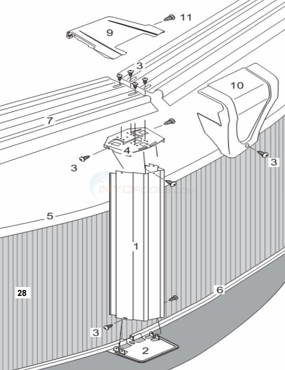 Estate 8' Round 52" Wall ( Steel Top Rail, Steel Upright ) Parts Diagram