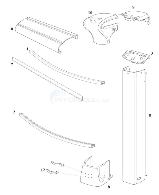 Excursion 30' Round 54" Wall (Aluminum Top Rail, Aluminum Upright) Diagram