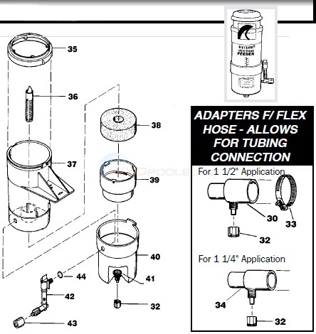 E-Z CLOR FEEDER - A.G. Model Diagram