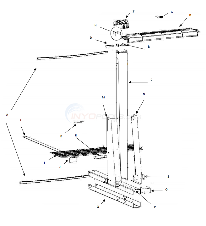 Fiesta 12'x24' Oval 52" Wall (Resin Top Rail, Resin Upright) Diagram