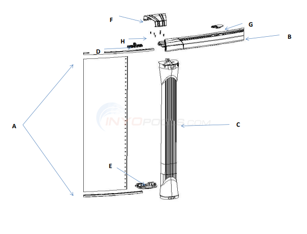 Fiesta 30' Round 52" Wall (Resin Top Rail, Resin Upright) Diagram
