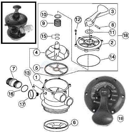 American Products 5 & 8 Position Top Mount Models 501151, 501181, 501182, 501183 Diagram