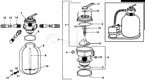Muskin Sand Filter System -- Model FS683B Diagram