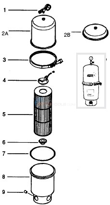 Pentair/Purex CF ABS Cartridge Filter Diagram