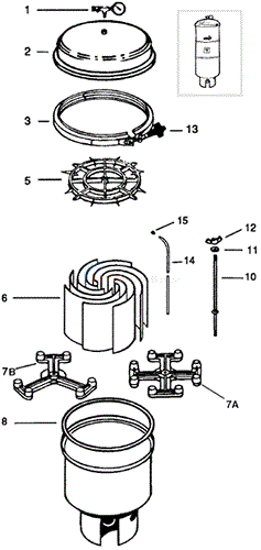 Pentair / Purex SM/SMBW 2000 Series Molded D.E. Diagram