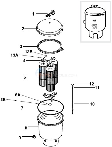 Purex CFM Fiberglass Cartridge Diagram